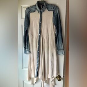 Long Sleeve Denim Cotton Free People Dress